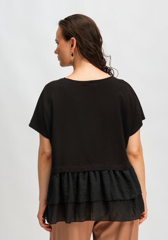 Блуза комбинированная с ярусами по низу шир.  580, рис. 3