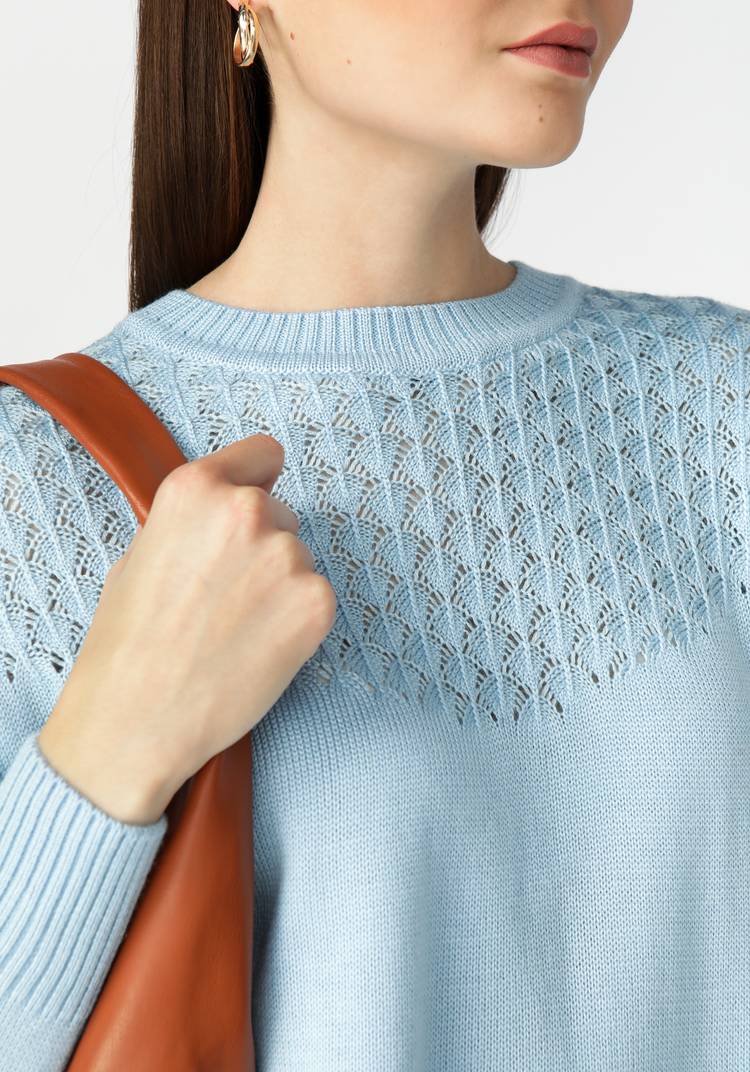Джемпер женский с ажурной кокеткой шир.  750, рис. 14