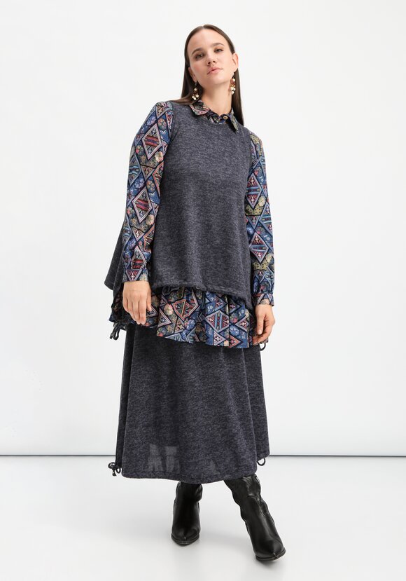 Жилет А-силуэта с кулиской по низу шир.  580, рис. 24