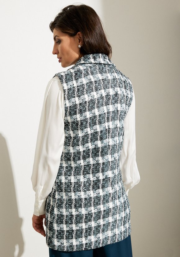 Жилет на пуговицах с карманами из твида шир.  580, рис. 4