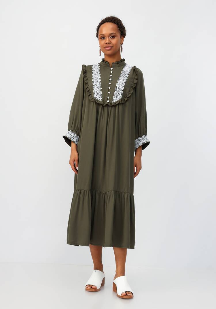 Платье с кружевом и ярусом по низу шир.  750, рис. 4