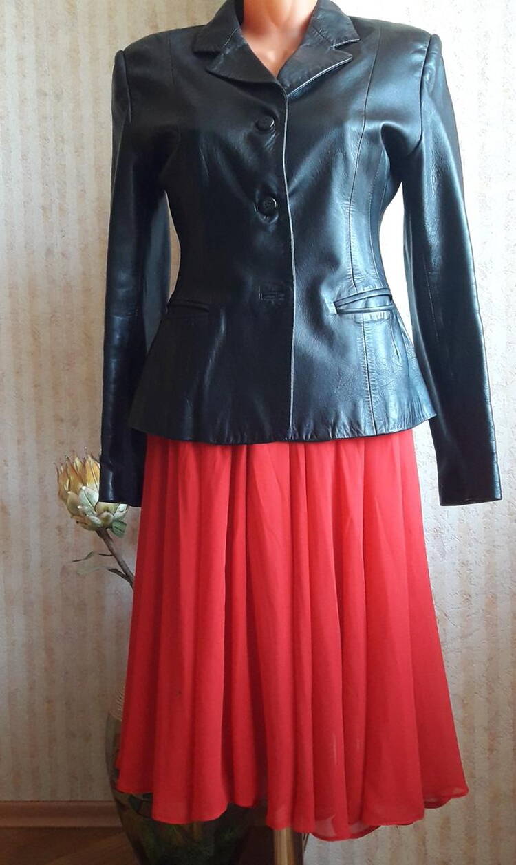 Жакет кожаный,женский, пр-во Италия шир.  750, рис. 1