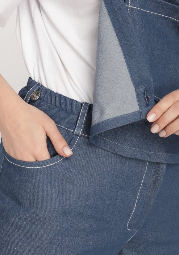 Комбинезон-трансформер джинсовый с карманами шир.  580, рис. 9