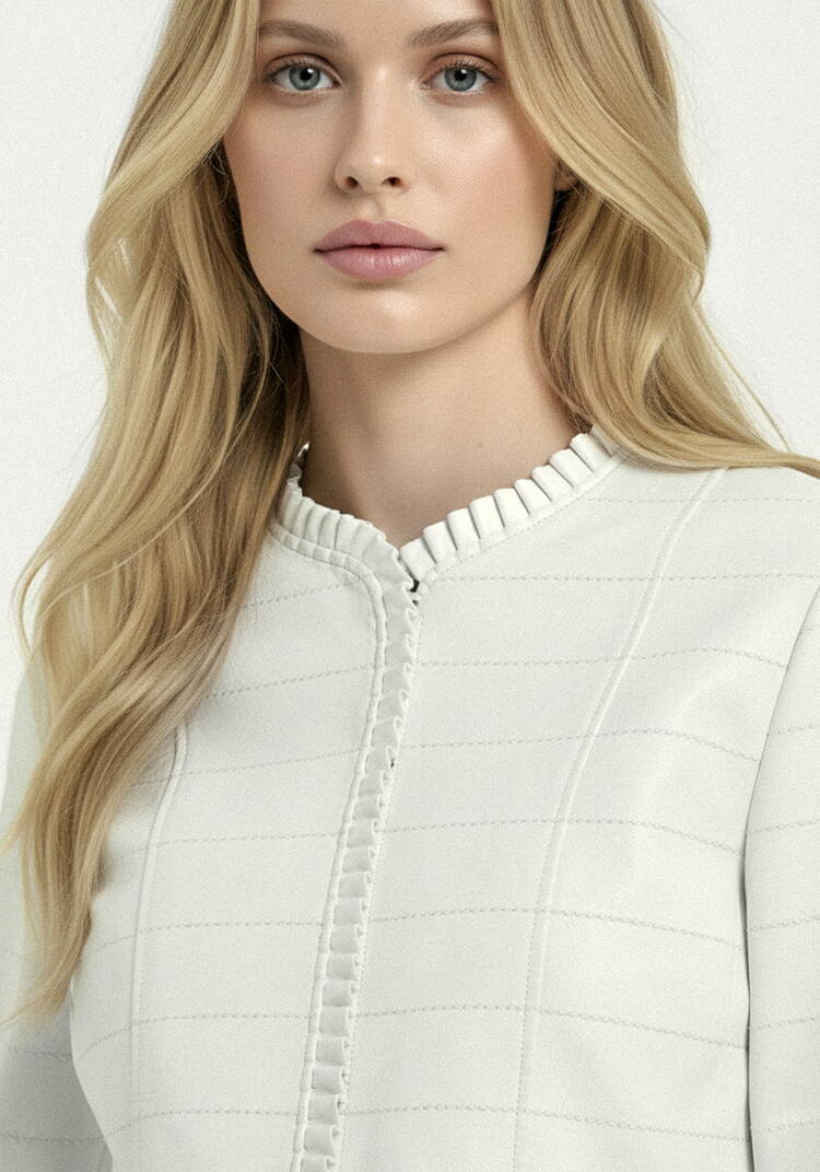 Куртка из экокожи с рюшей шир.  750, рис. 31