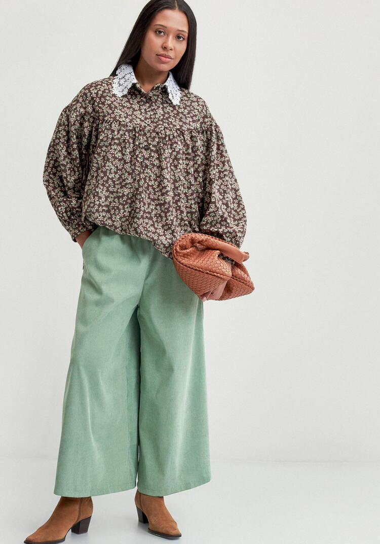 Юбка-брюки из микровельвета шир.  750, рис. 8