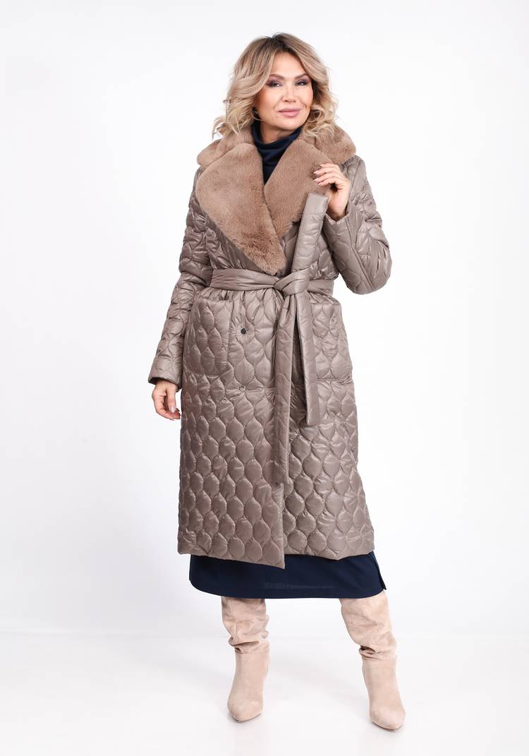 Пальто стеганое с меховым воротником шир.  750, рис. 8