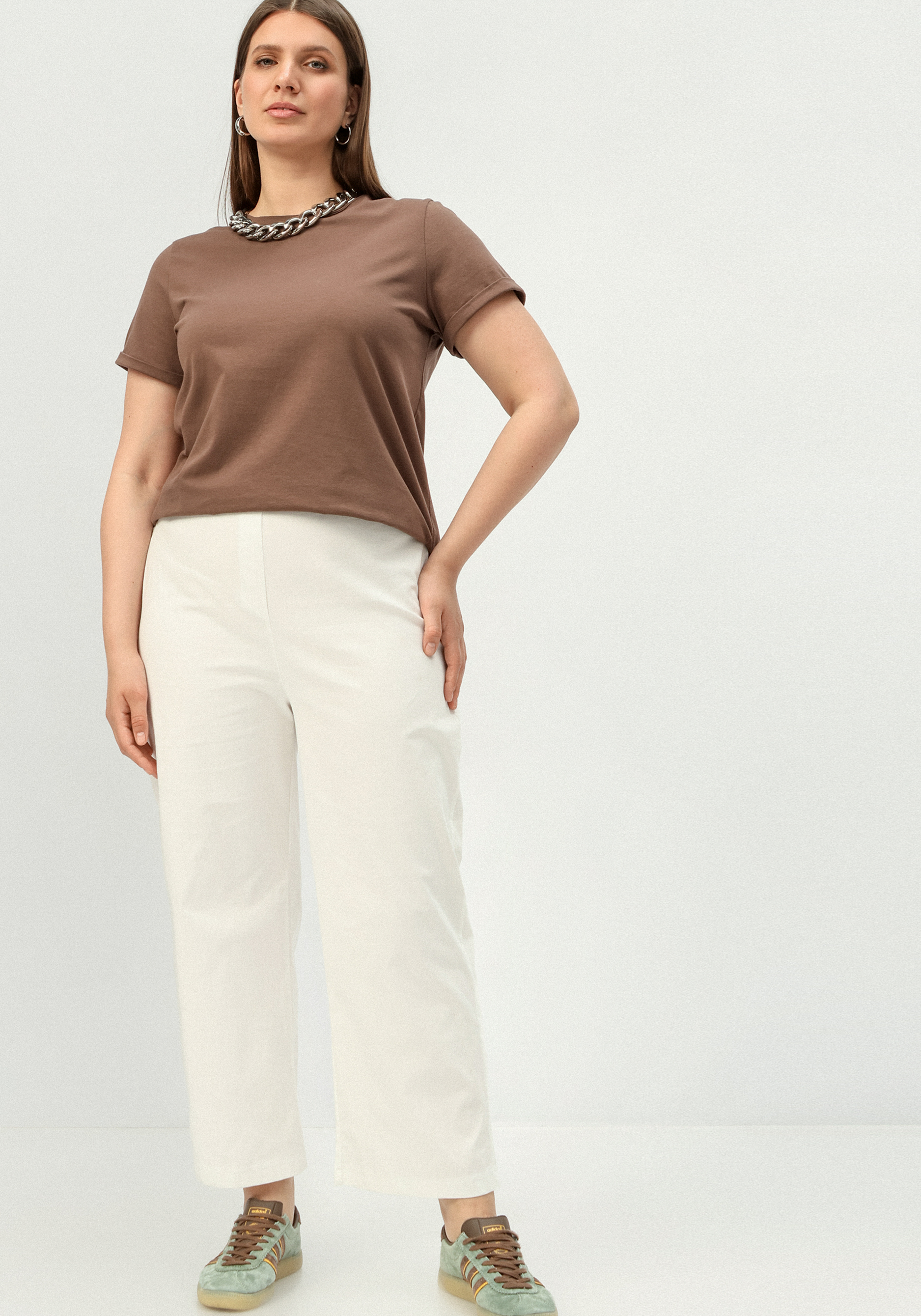 

Брюки прямого кроя хлопковые, Белый