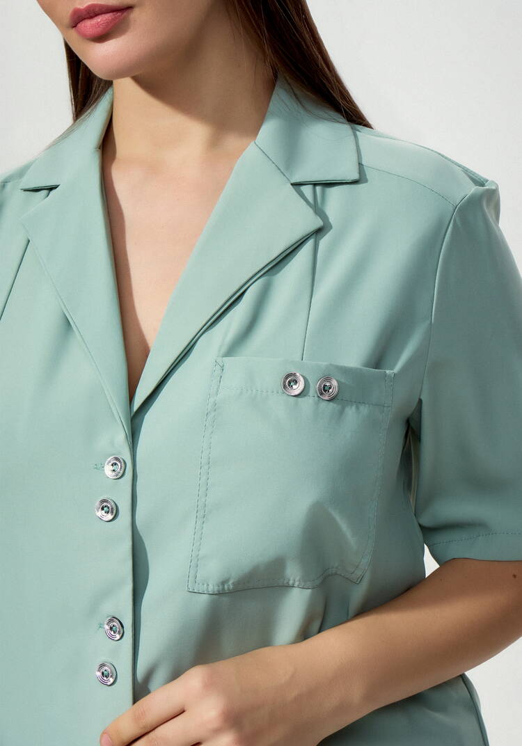 Блуза с однобортным воротником шир.  750, рис. 19