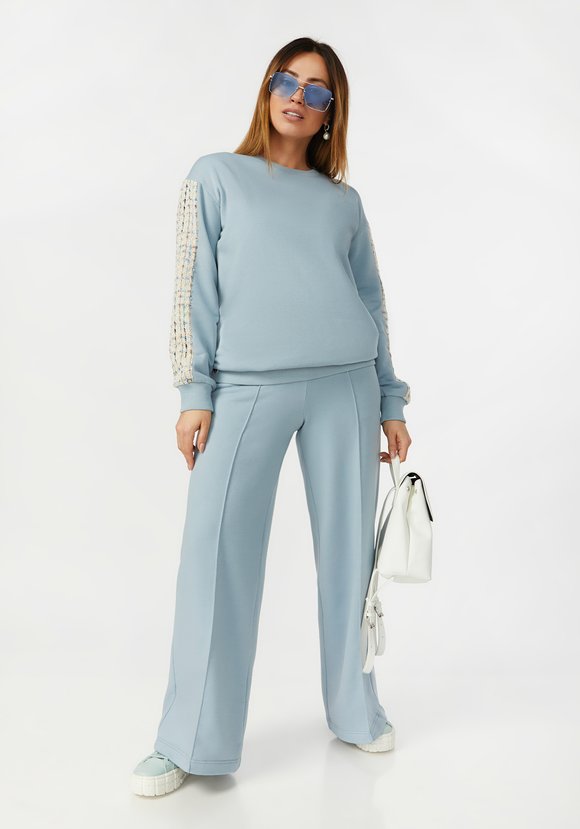 Свитшот со вставками на рукавах шир.  580, рис. 1