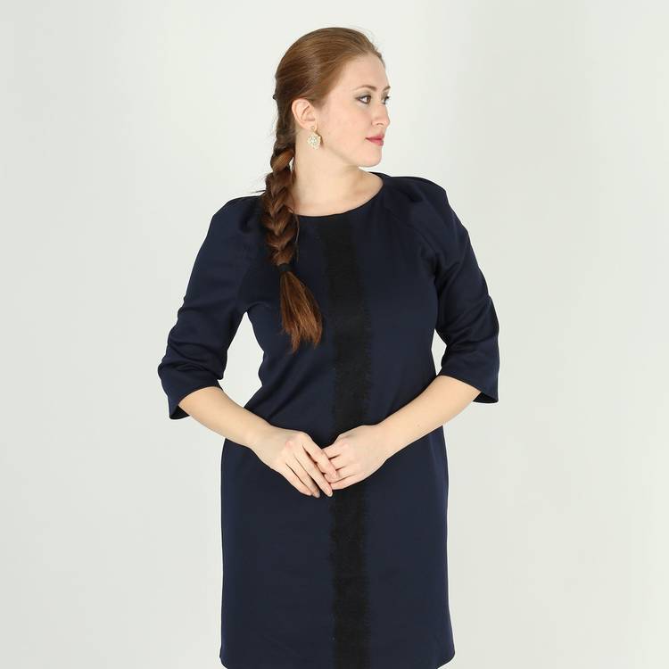 Платье с рукавом 3/4 и кружевной вставкой шир.  750, рис. 9