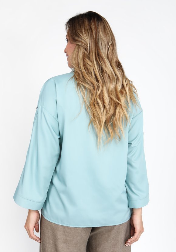 Блуза с пуговками на рукавах шир.  580, рис. 6