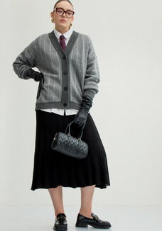 Юбка миди фактурная на широком поясе