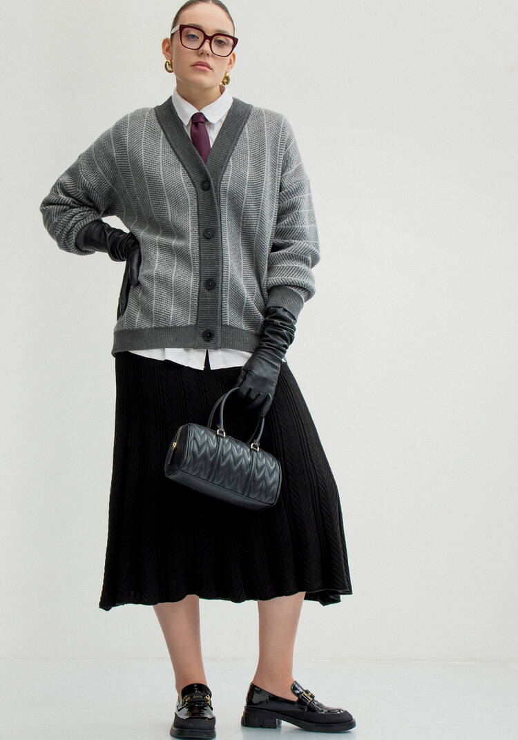 Юбка миди фактурная на широком поясе шир.  750, рис. 13