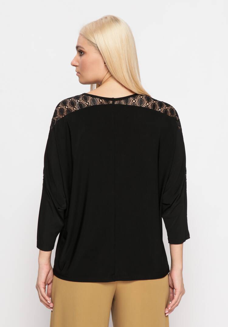 Блуза со вставкой из кружева шир.  750, рис. 3