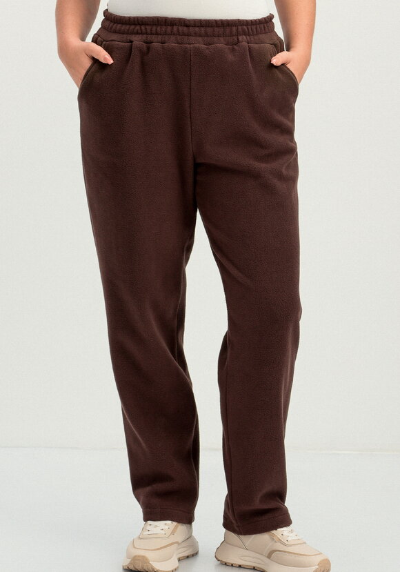 Брюки прямые из флиса на резинке шир.  580, рис. 4