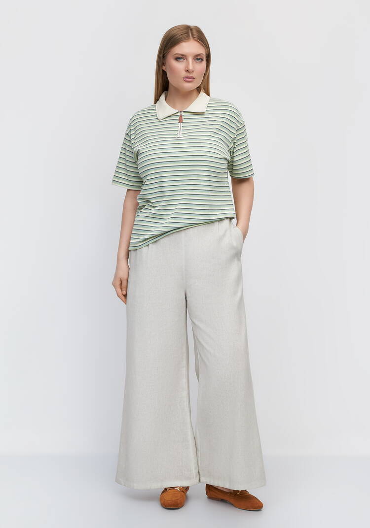 Брюки изо льнаГородская прохлада шир.  750, рис. 1