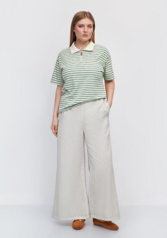 Брюки изо льнаГородская прохлада шир.  580, рис. 1