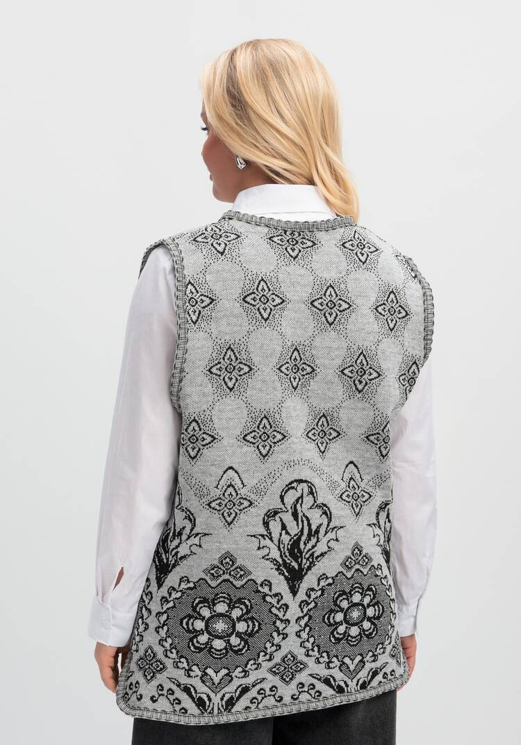 Жилет из шерсти Ласковое тепло шир.  750, рис. 3