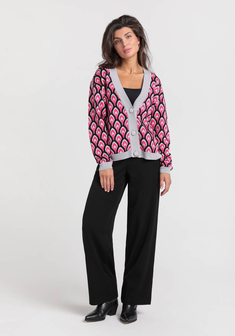 Кардиган с рисунком по стану и рукавам шир.  750, рис. 23