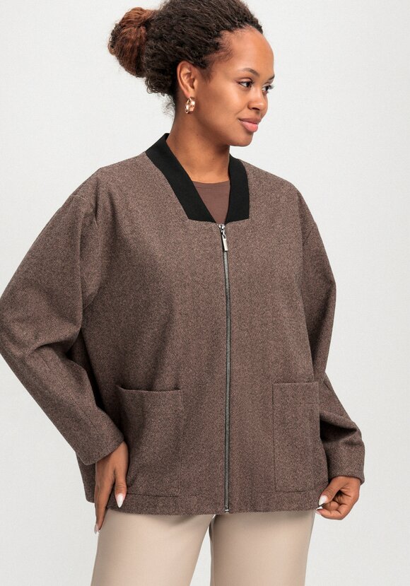 Бомбер на молнии с карманами шир.  580, рис. 15