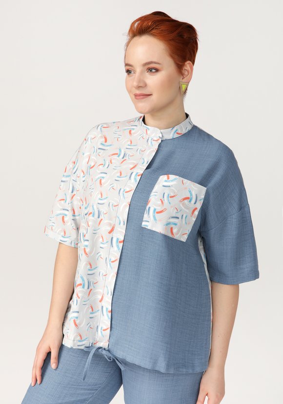 Блуза Весеннее настроение шир.  580, рис. 6