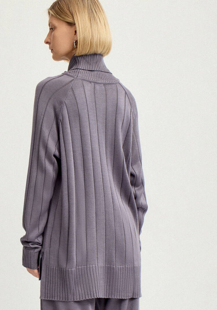 Джемпер удлиненный по спинке с высоким горлом шир.  750, рис. 16