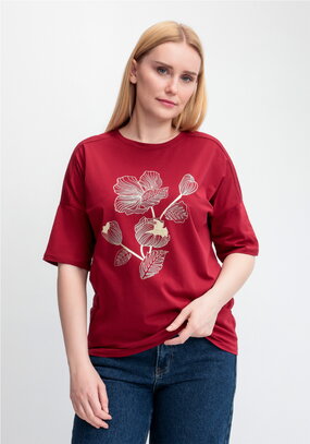 Футболка с принтом Золотой цветок