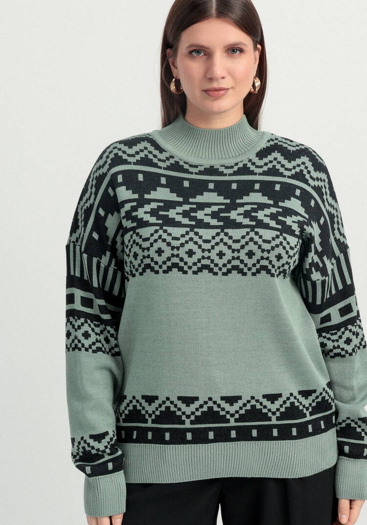 Свитер с геометрическим орнаментом шир.  750, рис. 20