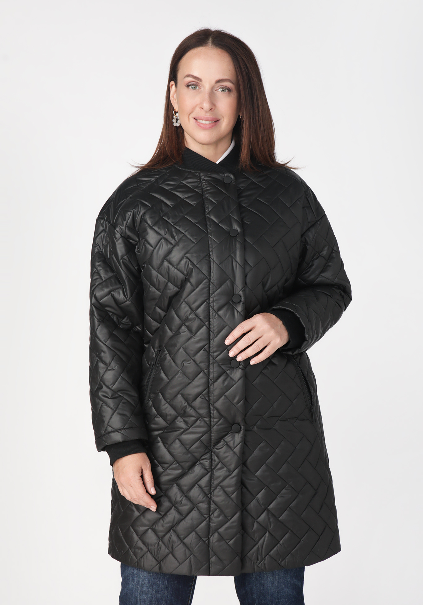 Пальто на молнии Надежда Ангарская, размер 42, цвет черный