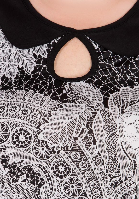 Блуза с восточным принтом и вырезом капля шир.  580, рис. 18