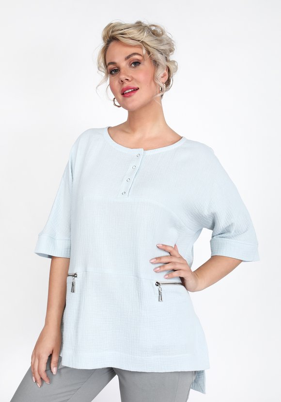 Блуза с карманами на молнии шир.  580, рис. 5