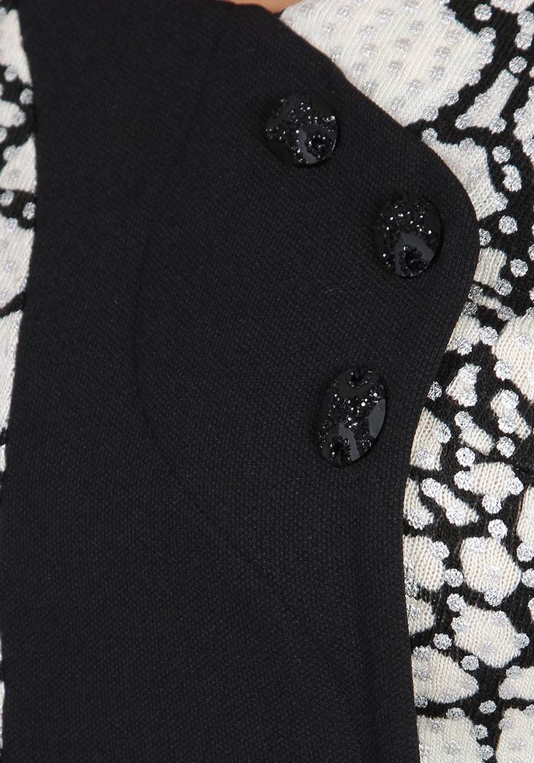 Платье-миди с принтом и контрастной вставкой шир.  750, рис. 6