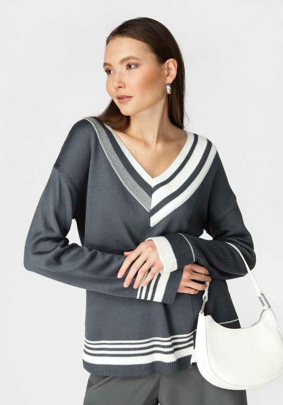 Джемпер женский с V образным воротом шир.  580, рис. 5