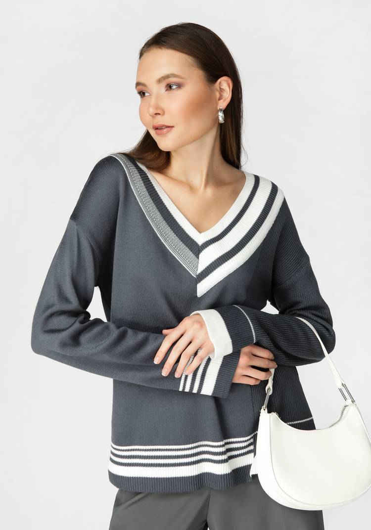 Джемпер женский с V образным воротом шир.  750, рис. 5