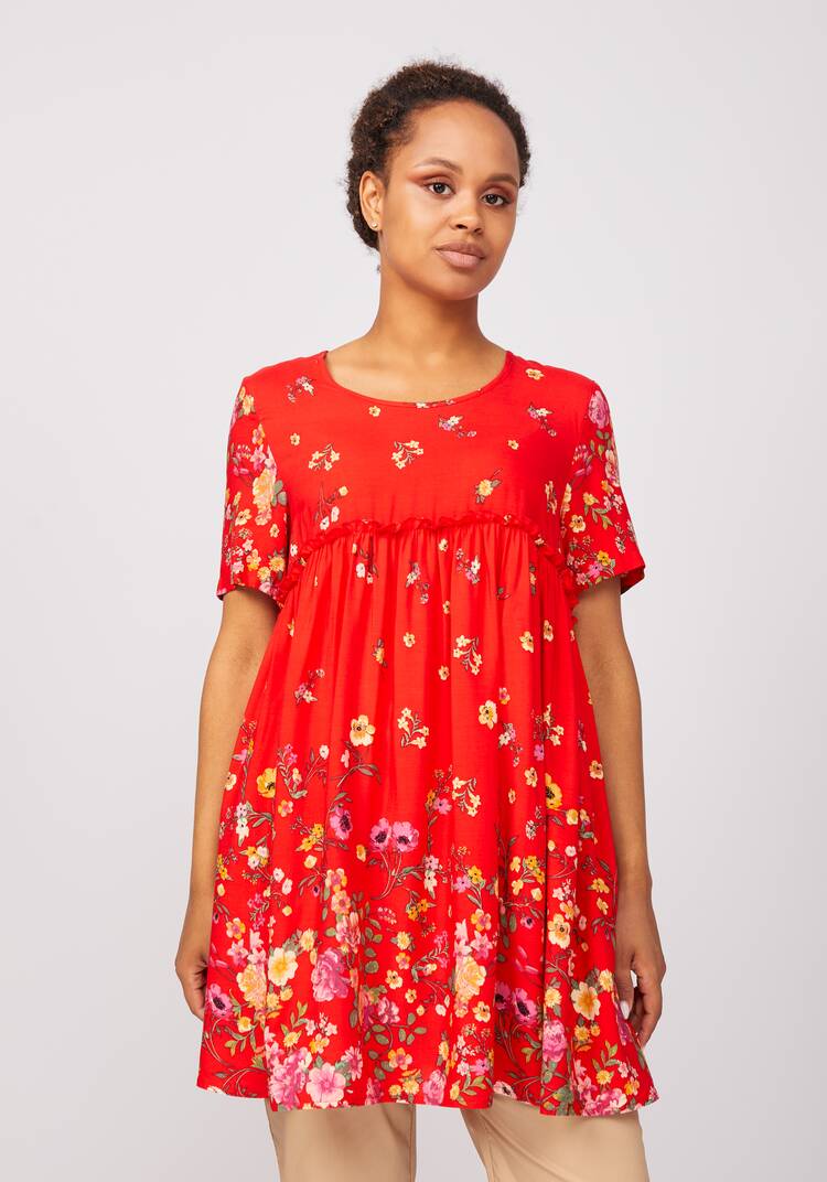 Туника с цветочным принтом свободного кроя шир.  750, рис. 14