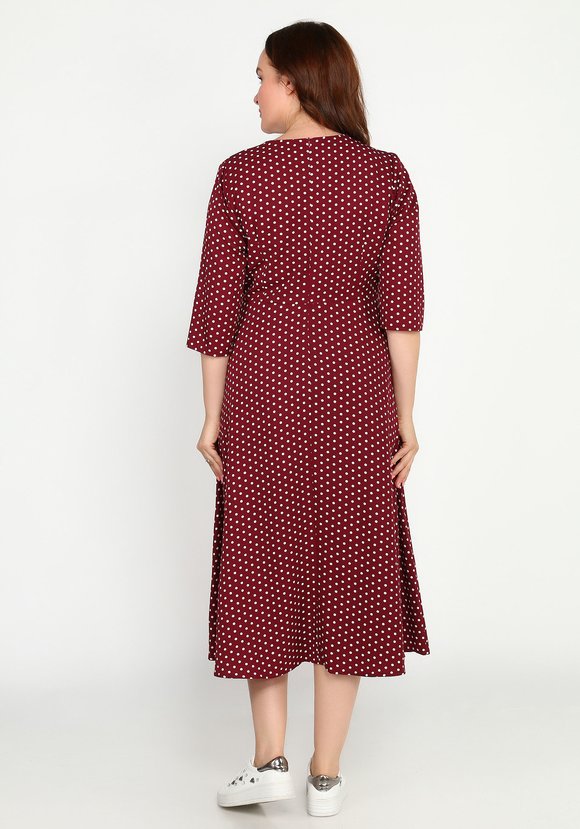 Платье в горох с украшением на груди шир.  580, рис. 3