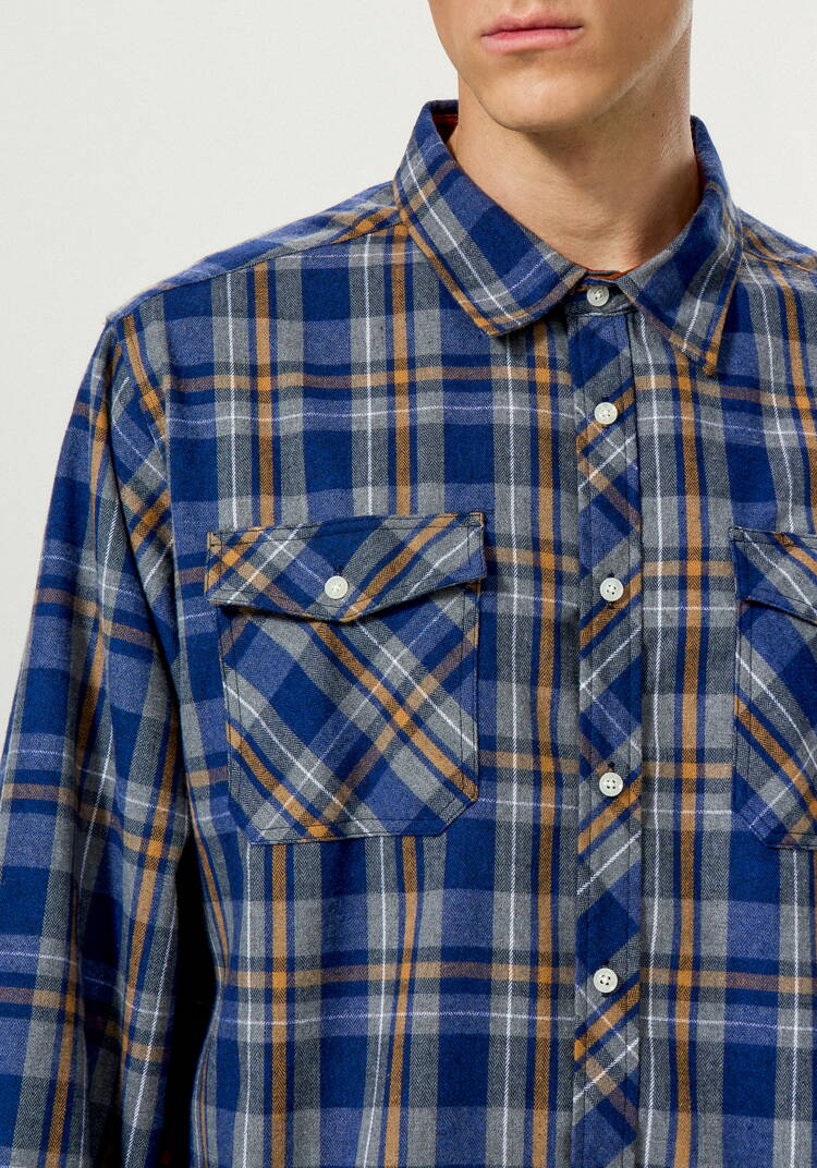 Рубашка в клетку с нагрудными карманами шир.  750, рис. 5