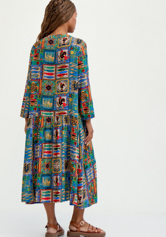 Удлиненное платье свободного кроя с принтом шир.  580, рис. 3