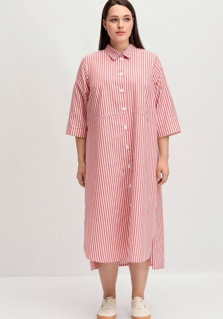 Платье-рубашка в полоску прямого силуэта шир.  750, рис. 4