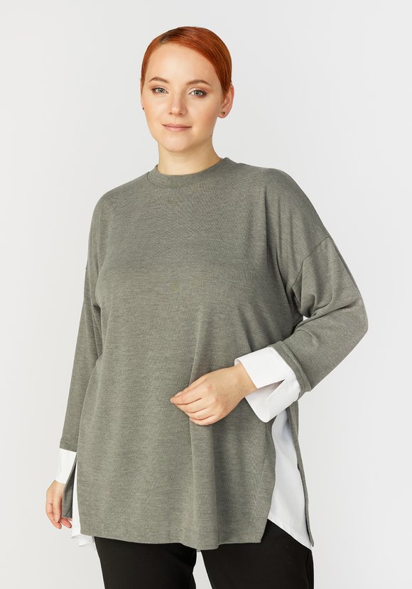 Туника свободная с контрастными вставками шир.  580, рис. 11