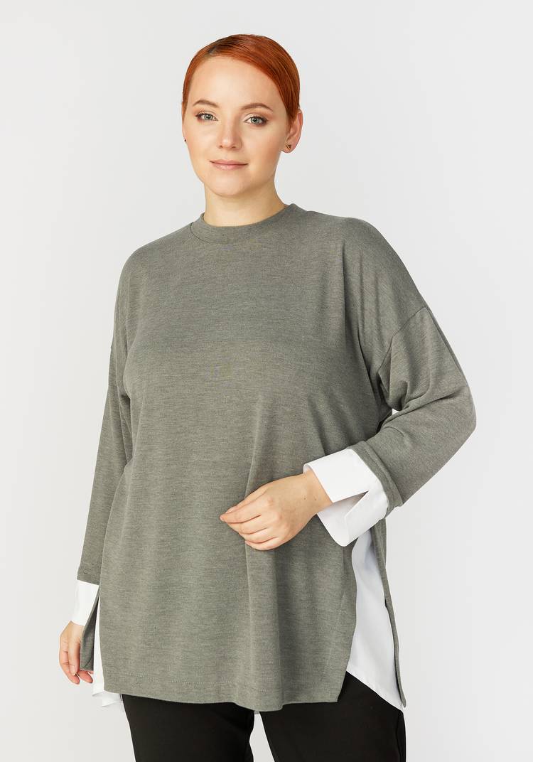 Туника свободная с контрастными вставками шир.  750, рис. 11