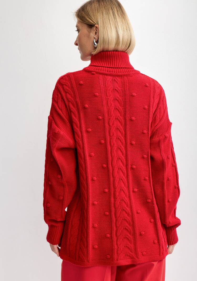 Джемпер с высокой горловиной и косами шир.  750, рис. 25