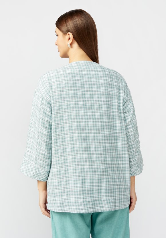 Пиджак в клетку из хлопка шир.  580, рис. 3