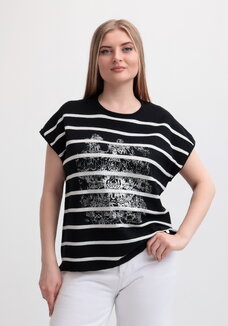 Блуза в полоску с рисунком