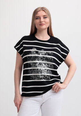 Блуза в полоску с рисунком
