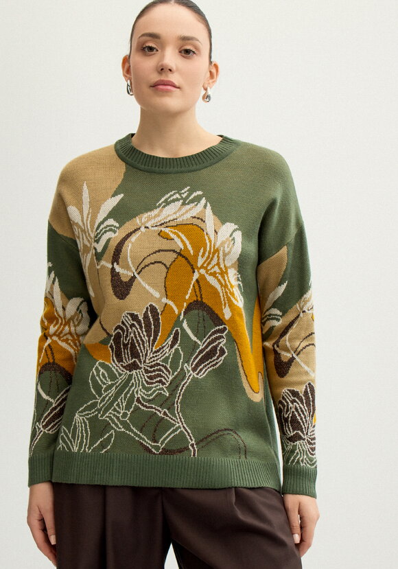 Джемпер с цветочно-абстрактным принтом шир.  580, рис. 23