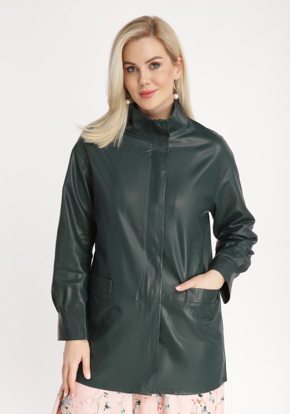 Куртка из экокожи с воротником-стойкой шир.  580, рис. 1