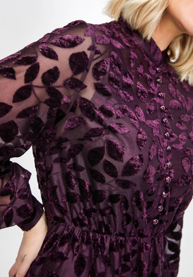 Платье из бархата с воротником-стойкой шир.  750, рис. 6