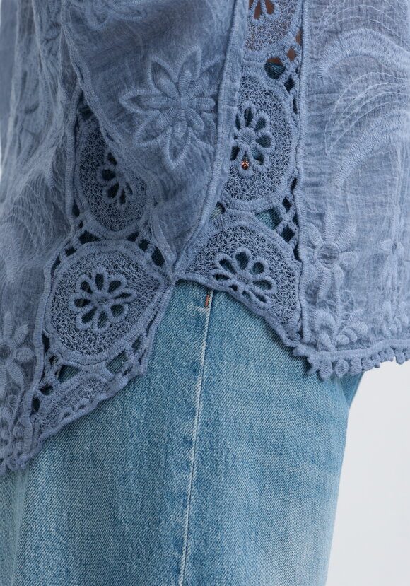 Блуза свободная с кружевным шитьем шир.  580, рис. 24