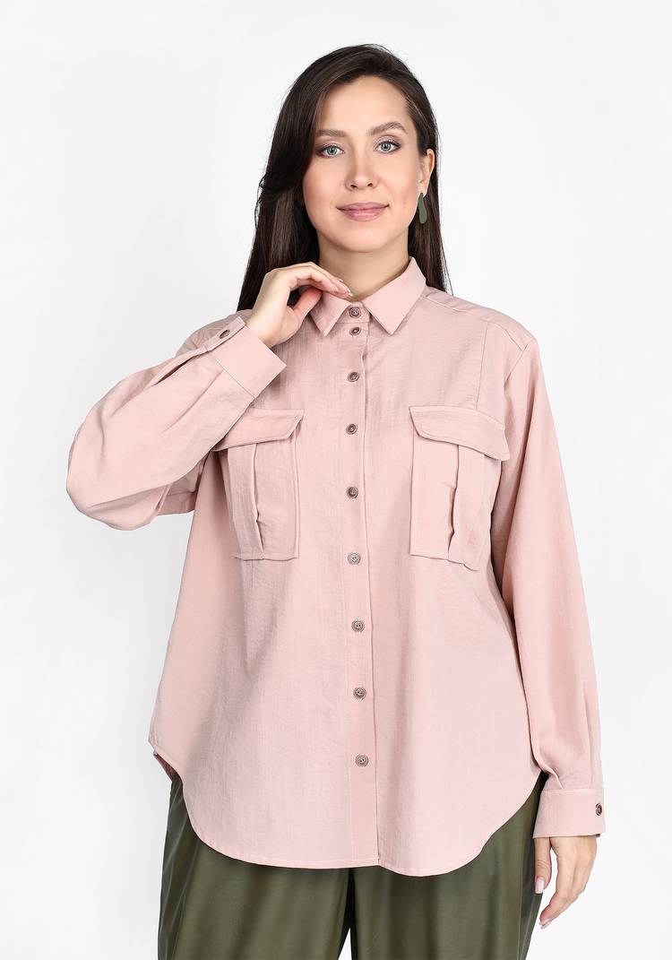 Блуза с карманами на груди шир.  750, рис. 5